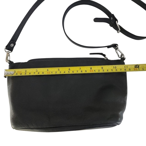 TIGNANELLO Black Leather Crossbody Bag made in Italy - Picture 12 of 14